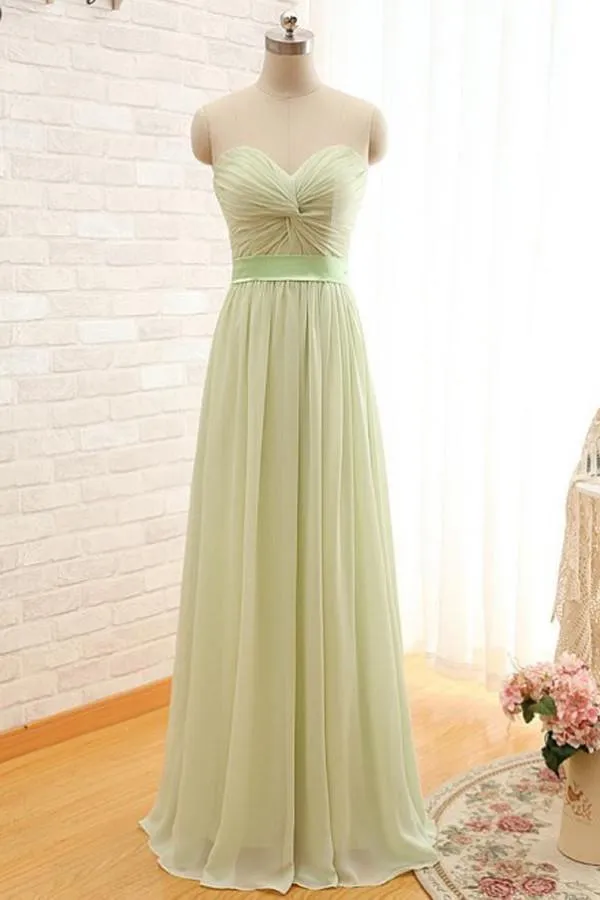 Sweetheart Floor Length Prom Chiffon Dresses With Rushed  PG 231
